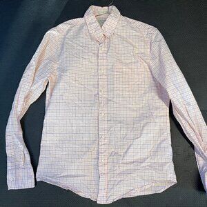 JCrew Mens casual button down shirt pinstripe checked (M)